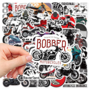 Retro Motorcycle Stickers 50 Pcs Personalized Laptop Guitar Skateboard Outdoor DIY Decals for Notebook Computer Business Supplies