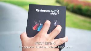 West Biking | WEST BIKING Khóa Phanh Đĩa Vân Tay Cho Xe Đạp Xe Máy Điện - Khóa Báo Động Không Cần Chìa Khóa Bằng Hợp Kim Kẽm Chống Trộm Chống Nước