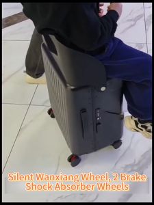 SOFTHOME Mommy Luggage Kids Ride On Luggage with Safe Belt Child Carrier Bag Trolley Check in Baggage Seat Suitcase