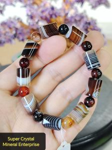 Natural Premium Grade Botswana Agate Crystal Drum Beads Bracelet BTA01 #AgateBracelet #agate #CrystalBracelet #Naturalcrystal