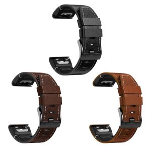 Quick 22MM 26mm Leather+Silicone Strap For Garmin Epix Gen 2 instinct 3 955 945 935 MK1 MK2 Fenix 8 51mm 7 7X 6 5 Band Bracelet