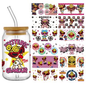 ใหม่การ์ตูน Hysteric Cool เด็ก 3D ถ้วยสติกเกอร์ UV DTF กันน้ําโอน Decals16oz Libby แก้วออกแบบถ้วย Wraps เด็กของขวัญ