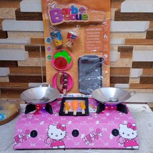 MAINAN ANAK KOMPOR LED 3TUNGKU+BAKARAN BISA NYALA