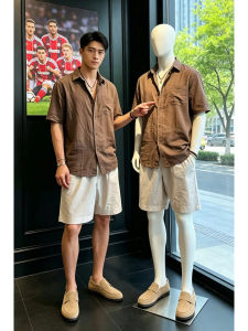 ZHUOCAN | Retro Style Lightweight Breathable Mens Linen Shirt and Shorts Set
