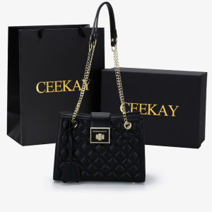🌸Hàng Order🌸 Túi Xách Nữ CEEKAY Da Trơn Đồ Hoạ Quai Da Phối Xích Khoá Gập Gài Sang Chảnh Nữ Tính🌸Hàng Quảng Châu