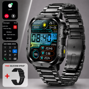 laxasfit | 2026 New Smart Watch Mens Outdoor Sports Fitness Tracker Health Monitor 2.01 Inch Support Flashlight Bluetooth Call Smart Watch