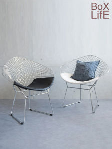 Box Life Haus Metal Steel Dining Chair Home Use Designer Ins Luxury Diamond Chair Diamond Chair Steel Frame Dining Chair