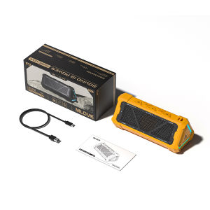 MLOVE P3 ลําโพงบลูทูธกลางแจ้ง40W Power Bluetooth 5.3 ลําโพงเสียงสเตอริโอ IPX7 กันน้ําMicro SD CardRGB Light