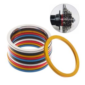 SJJL 5pcs 1~2.5mm Freewheel Gap อุปกรณ์เสริมสำหรับจักรยาน MTB เครื่องซักผ้าวงเล็บด้านล่าง ปะเก็นเครื่องซักผ้าเพลา อะไหล่จักรยาน สเปเซอร์ดุมล้อมู่เล่