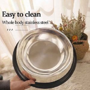 Pet Dog Cat Thick Stainless Steel bowl Non-slip Durable Multifunctional Food Bowl water bowl small dog cat animal Pet Supplies
