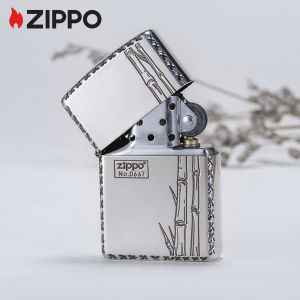 Zippo Bamboo Design Windproof Pocket Lighter ｜ Zippo ZBT-3-47A การออกแบบไม้ไผ่ (ไฟแช็กไม่มีเชื้อเพลิง)