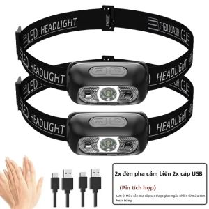 XIWANGFIRE | Đèn Pha LED Có Thể Sạc Lại Bằng USB Cảm Biến Mạnh Mẽ Đèn Pin Mini Có Thể Điều Chỉnh Để Cắm Trại Câu Cá Sử Dụng Khẩn Cấp Ngoài Trời Đèn Pha COB Chống Nước