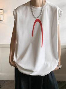 High Street Style Running: Men's Summer Pure Cotton Sleeveless Sport Vest & Loose Fit T-Shirt