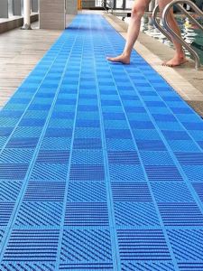 Thickened Hollow Plastic Mosaic Anti-Slip Water-Proof Bathroom Mat Customizable Home Use PVC Floor Rug Simple Style