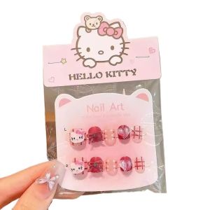 Childrens Wearable Nail Tips Short Design Suitable for Girls Aged 3-12 Years Old Easy to Wear Nail Art Tools And Accessories