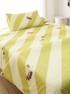 Pure Cotton Striped Car Pattern Bedding Sheet Childrens Dormitory Bedding Single Piece Matching Three Four Piece Set Available