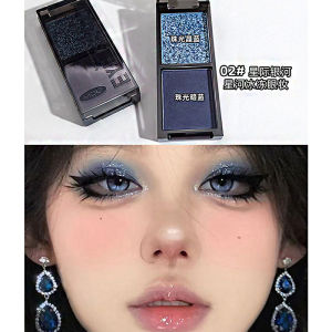 Cool Pink and Black Black and Red Eye Shadow Two-Color Matte Punk Goth Pearlescent Fashion Sweet Cool Smoky Dark Earth Bean Bag