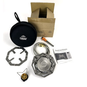 4200W Swirling Fire Portable Gas Stove Split Camping Stove with Adapter High Power Swirl Flame Burner For Hiking Fishing