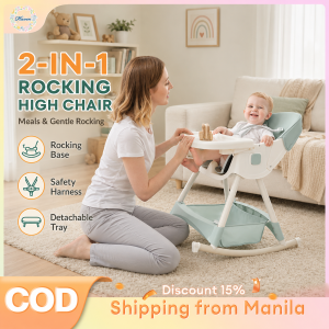High Chair For Baby Foldable Dinning Chair Rocking Horse Adjustable Height Chair With Toy Rack&Wheels