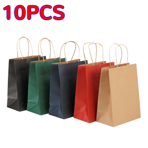 Kraft Paper Bags Etiquette Holiday Gift Bags Takeout Fast Food Packaging Bags Milk Tea and Coffee Packaging Bags