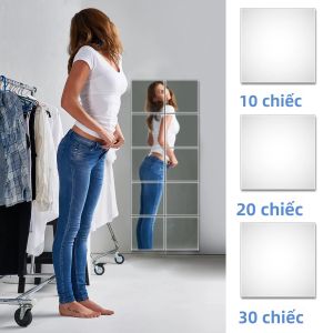 10/20/30 Chiếc Tự Dán Gương Tờ Linh Hoạt DIY Ốp Trang Trí Treo Tường Dán Không Kính Phong Cách Hiện Đại Gương Nhựa