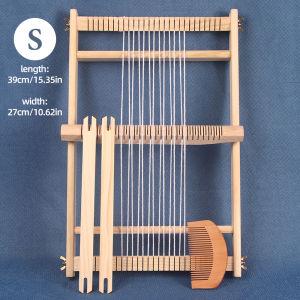 QJH Wooden Multi-Craft Weaving Loom 19.6"L x 15.3"W Warp ​Frame ​Loom Heddle Bar for Weave Board Weaver Tapestry Kids Beginner