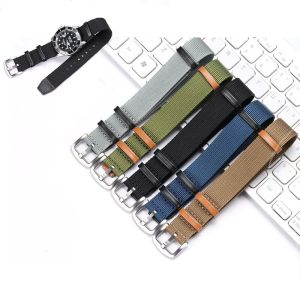 Premium Nylon Leather Strap for Rolex Seiko Tissot Watchband Men Canvas 18mm 20mm 22mm Bracelet Watch Accessories