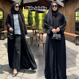 Abaya Gamis Hitam mida jalabiya Dubai Turky Muslim Abaya Fashion Wanita Terbaru