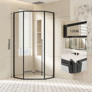 SSWW | Blast-Resistant Tempered Glass Hidden Hinge Minimalist Shower Enclosure