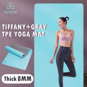 FUYOGI 8MM TPE Yoga Mat for Men & Women Fitness Mat Tasteless Beginners Yogamat Pilates/Sports/Exercise Mat