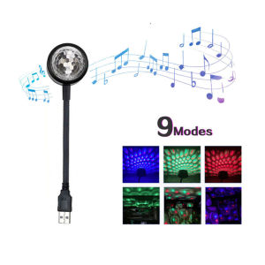 AUTOFun Mini USB Musik Rhythm Magic Tahap Efek Proyeksi Lampu LED Pesta Disko DJ Lampu Panggung Mobil Dekorasi Suasana Lampu Malam