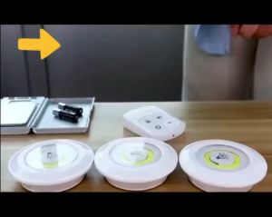 1/3PCS Wireless Dimmable LED Under Cabinet Light Remote Control Battery Operated COB Lamp/Lampu Almari Lampu Remote