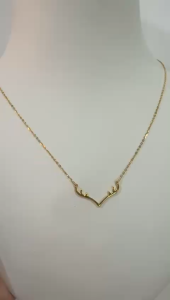 Poh Heng Jewellery 22K Freestyle Antlered Love Necklace in Yellow Gold[Price By Weight]