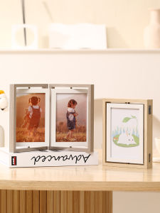 Creative Double-Fold Double-Sided Rotate Photo Foldable Photo Frame Custom Album 5 6 7-Inch Couple Commemorative Gift