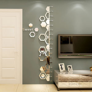 Wall Stickers Height Measurement 3D Acrylic Mirror Simple Living Room Home Use Adult Height Measurement Stickers Removable