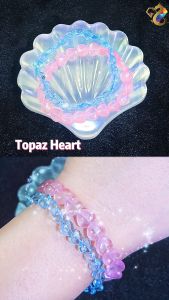Collectors Grade Pink Blue Topaz Heart Bracelet