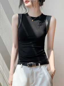 GEBEISHANG | Round Neck Color Block Sleeveless Top for Women