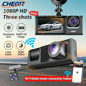 3 Channel Car DVR WIFI 1080P 2/3Lens Dash Cam Camera 2inch Recorder Video Recorder Black Box Dash Cam Auto Car Accessories