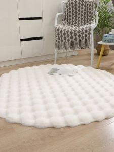 Modern Minimalist Style round Shaggy Bubble Velvet Carpet Sofa Living Room Coffee Table Mat Bedroom Dressing Bench Pad