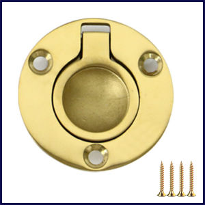 Boat 50mm Round Hatch Flush Lift Ring Brass Plating 316 Stainless Steel Pull Ring Lift Handle Marine Hardware