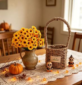 Artificial Autumn Silk Yellow Little Daisy High Quality Wedding Bridal Bouquet Home Vase Table DIY Gift Box Scrapbook Decoration
