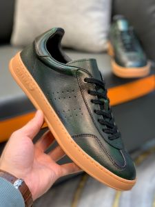 Handmade Genuine Leather Mens Casual Shoes Breathable Retro Board Shoes Durable Pigskin Lining Flat Rubber Sole Brown Leather Shoes