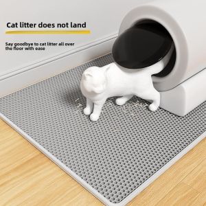 MONLEYTA | Double Layer Cat Litter Mat Anti-Splash Leak Proof Sand Control Pad Large Size Filter Out Dander Cat Supplies Cat Litter Mat