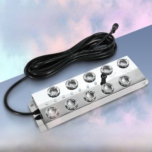 Ultrasonic Misty Board Colorful Lights Mist Head Water Landscape Fog Maker Fish Pond Spray Humidifier Ten Head Start Fake Mountain