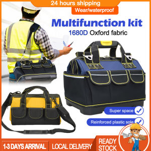 13"/16"/19" Heavy Duty Tools Bag Solid Strong Base Canvas Waterproof Hardware Storage Organizer Large Capacity Electrician Bag 工具包