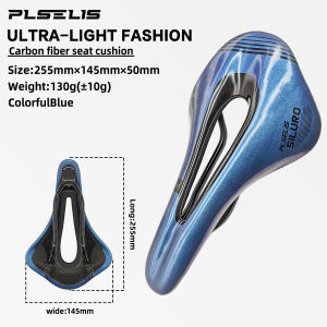 PLSELIS | Plselis Carbon Fiber Road Bike Seat Lightweight Hollow Breathable Design 130g Road Bike Saddle Riding Accessories