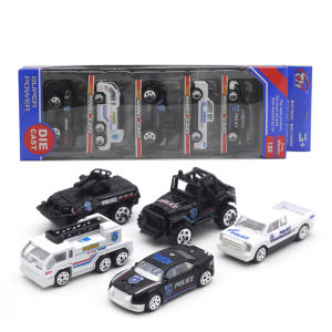 Bộ 5 Xe Kỹ Thuật 1/64 Mô Hình Xe Hơi Hợp Kim Đồ Chơi Máy Xúc Cảnh Sát Xe Hơi Mô Hình Xe Quân Sự Đua Xe Kỹ Thuật Hợp Kim Đúc Khuôn Đồ Chơi Trẻ Em