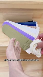 Vớ trơn cổ cao nữ nhiều màu tất nữ cao cổ chất liệu cotton co giãn thoáng khí khử mùi tốt - CAOTATGIAY-UYE-7007-1DOI