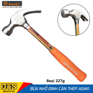 Búa sừng dê búa nhổ đinh cán thép cứng 8oz/ 227g Asaki AK-9500 Búa đóng đinh đầu tròn thép siêu cứng