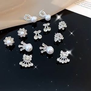 ANTING STUD KRISTAL BERLIAN BAHAN TITANIUM STEEL ANTING TUSUK EMAS SILVER KOREA AKSESORIS PERHIASAN